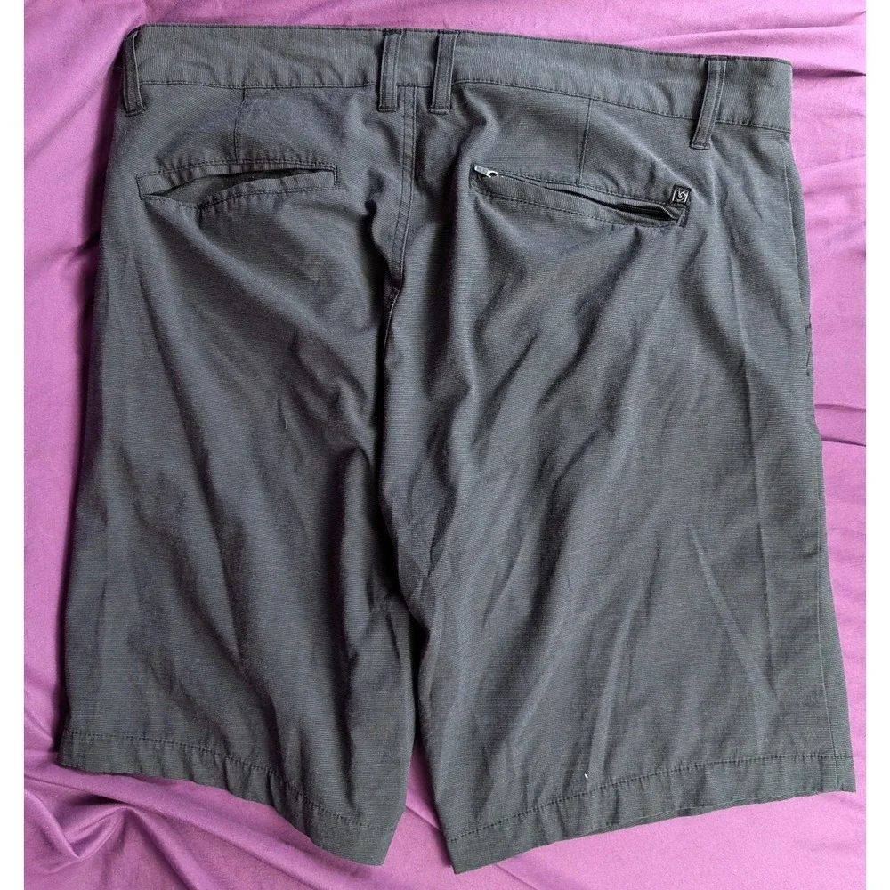 Burnside 360 Hybrid Series 38 Charcoal Gray Classic Boardshort Fine Stripe